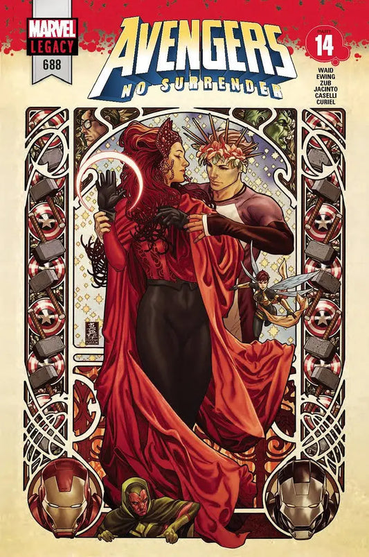 Comic book cover of MARVEL COMICS: AVENGERS #688 featuring a powerful character in red cloak