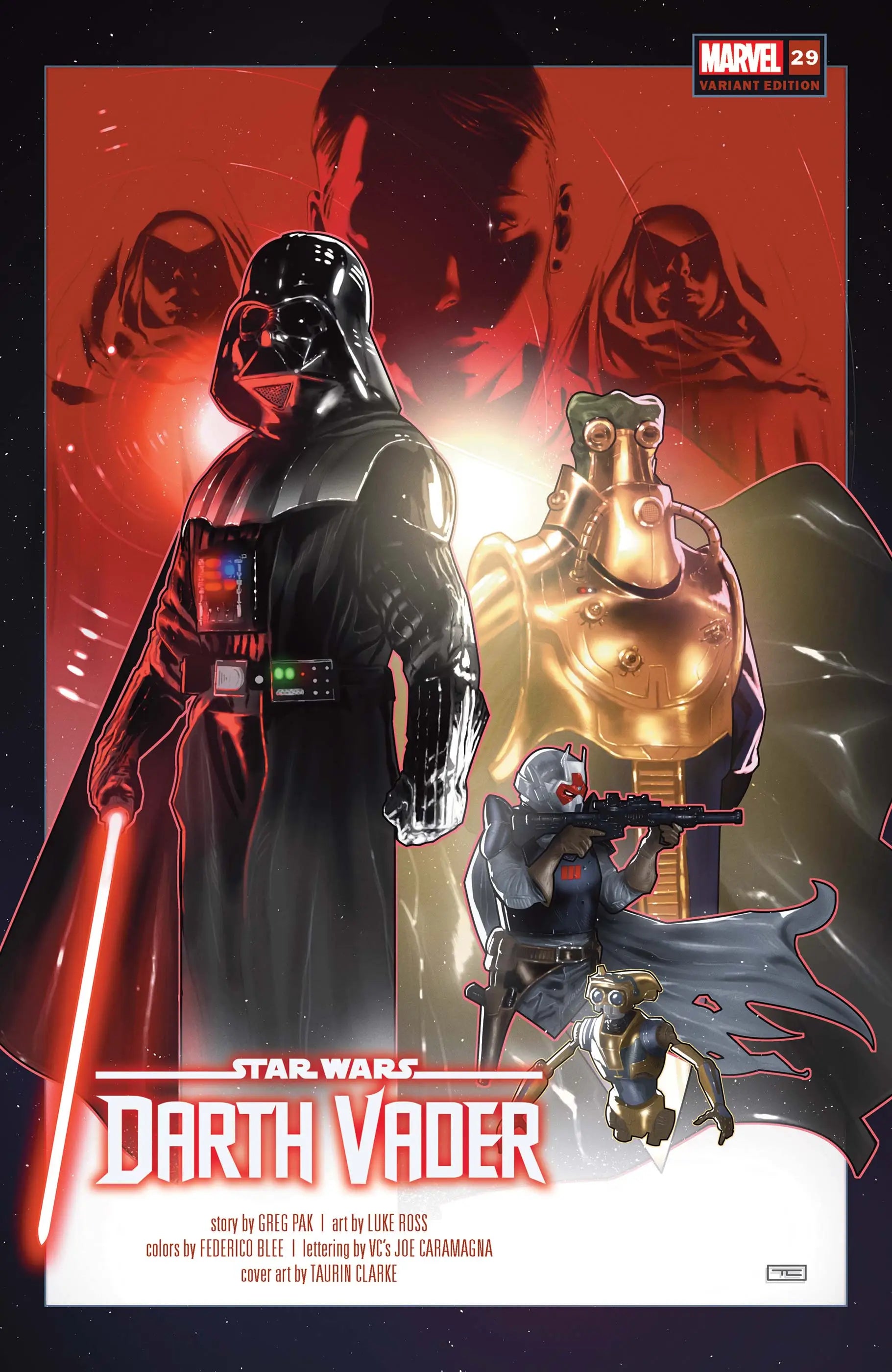 Comic book cover of Star Wars Darth Vader #29 featuring Darth Vader and Boba Fett