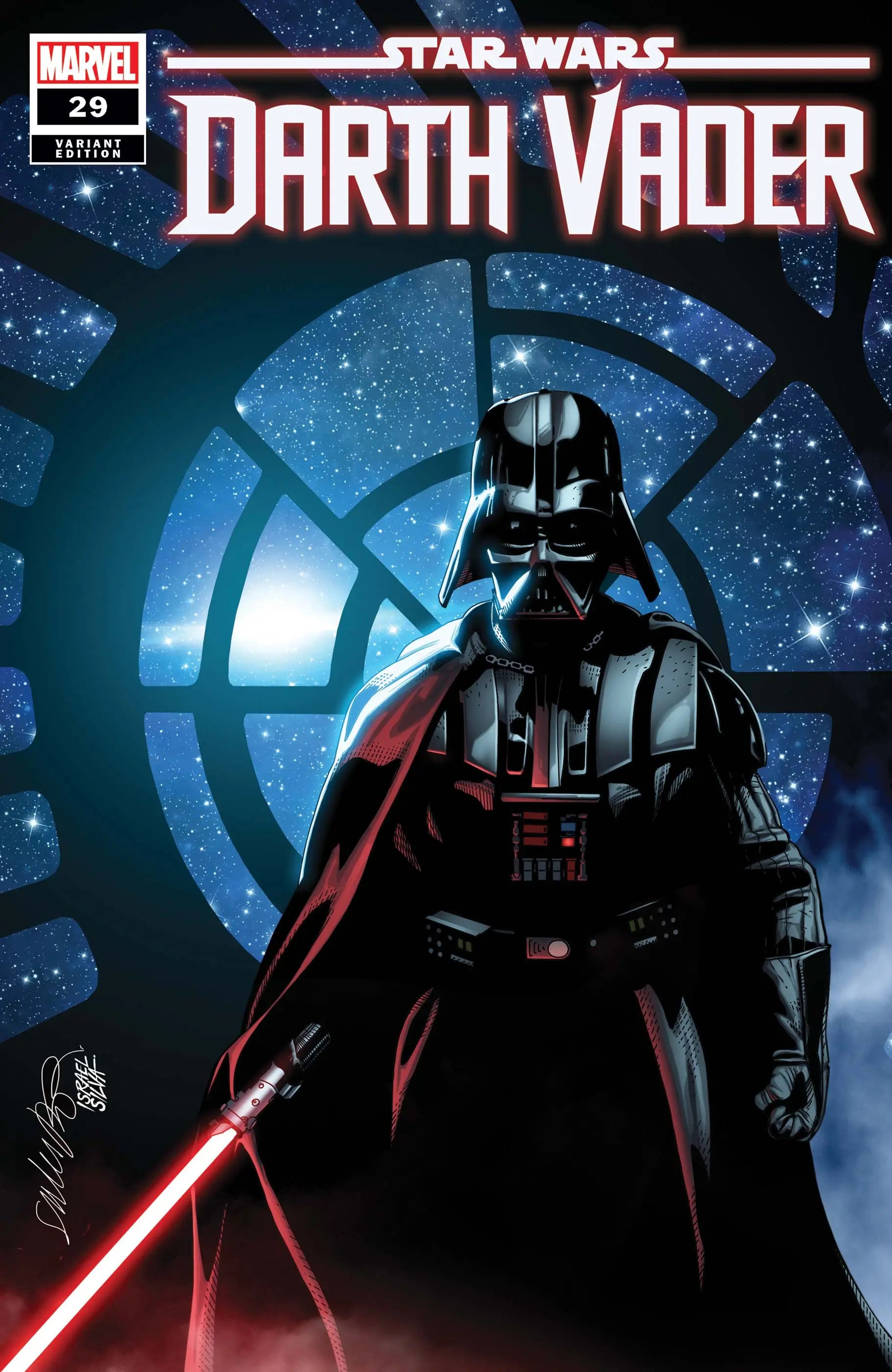 Darth Vader stands menacingly with a red lightsaber in Star Wars Darth Vader #29