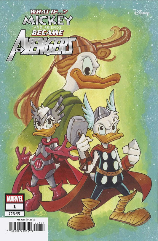 What If Mickey and Friends Became the Avengers comic cover, perfect for trading cards collection