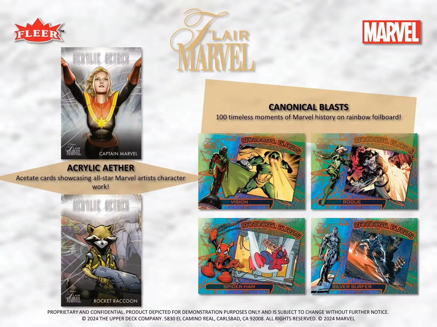 Marvel Flair Trading Cards Hobby Box featuring a base set and original art by Upper Deck 2024