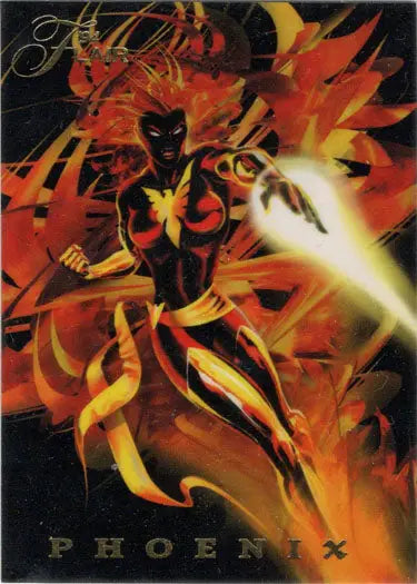 Fiery superhero Phoenix with glowing energy on Marvel Fleer Flair 1994 Power Blast Insert Card