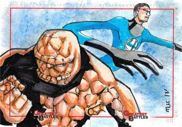 Muscular orange rock creature with grimacing face from Marvel San Juan trading cards