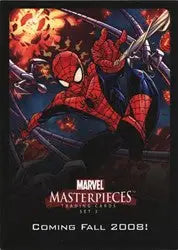 Promotional poster of Spider-Man battling villains from Marvel Masterpieces Series