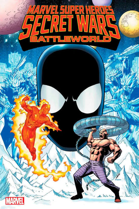 Marvel Super Heroes Secret Wars: Battleworld comic cover featuring Spider-Man’s black mask