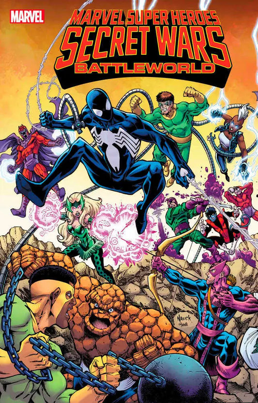 Marvel Super Heroes Secret Wars Battleworld cover showcasing super heroes and villains in action