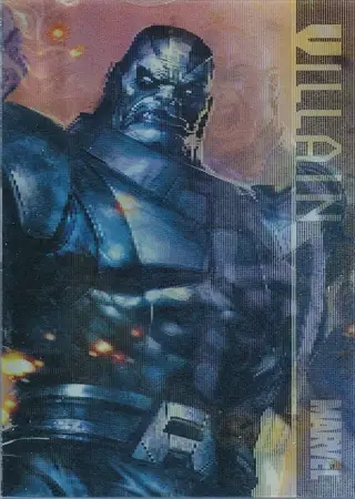 Blue-skinned muscular villain from Marvel Universe 2014 Heroes & Villains lenticular card