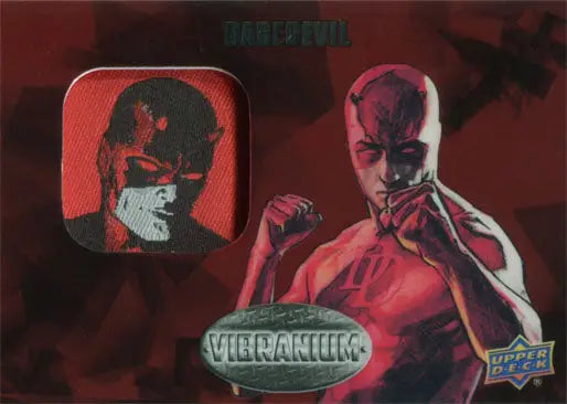 Stylized illustration of Daredevil in fighting stance for Marvel Manufactured Patch Chase