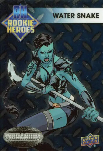 Blue-skinned female Water Snake wielding a weapon on Marvel Rookie Heroes Chase Card RH-8