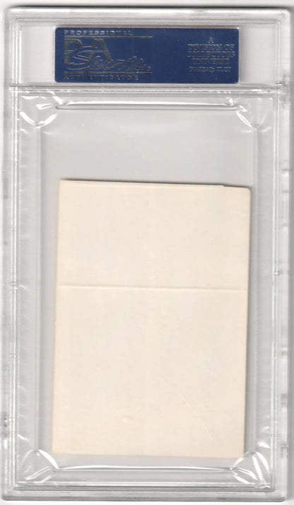 Clear plastic grading case with blank card showcasing Matty Alou WHT Border PSA collectible