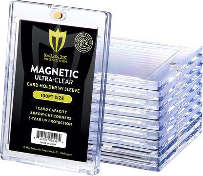 Clear Magnetic Card Holder with UV Protection and Soft Sleeve for Trading Cards