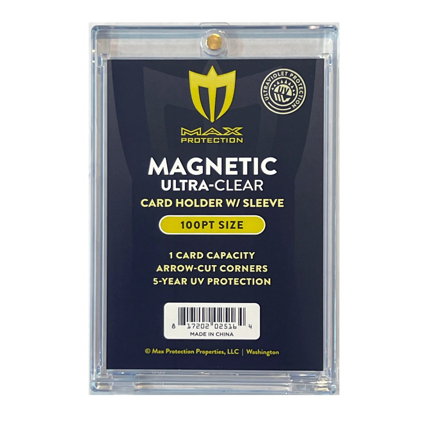 Max Pro Ultra Clear Magnetic Card Holder with UV protection and smooth edges for foil cards