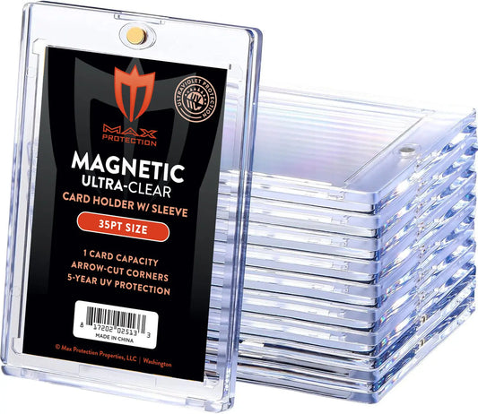 Max Pro Ultra Clear Magnetic Card Holder with Soft Sleeve for Trading Cards