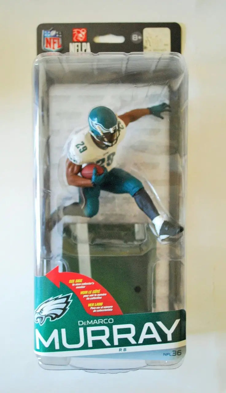 Action figure of Philadelphia Eagles player DeMarco Murray in running pose for football cards