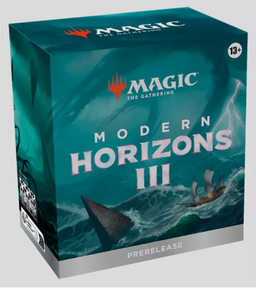 Magic The Gathering Modern Horizons 3 Prerelease Box with stormy sea and ship design