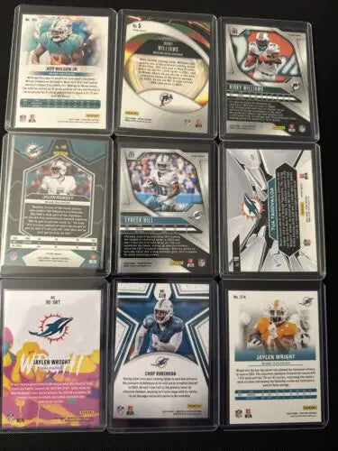 Miami Dolphins 9 Card Lot featuring Jalen Ramsey football cards for collectors