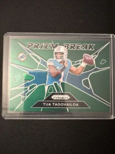 Tua Tagovailoa Prizm Break football card from Miami Dolphins 9 Card Lot