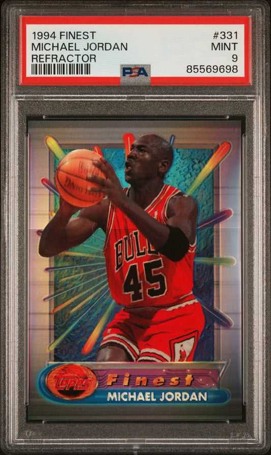 PSA-graded Michael Jordan 1994 Topps Finest Refractor card #331 in Bulls jersey