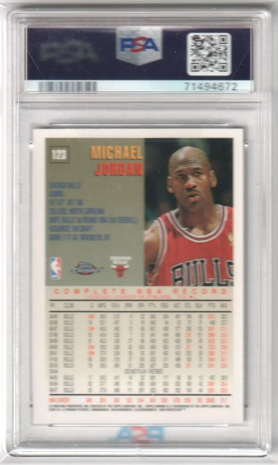 PSA-graded Michael Jordan 1997-98 Topps Chrome #123 single card in protective case