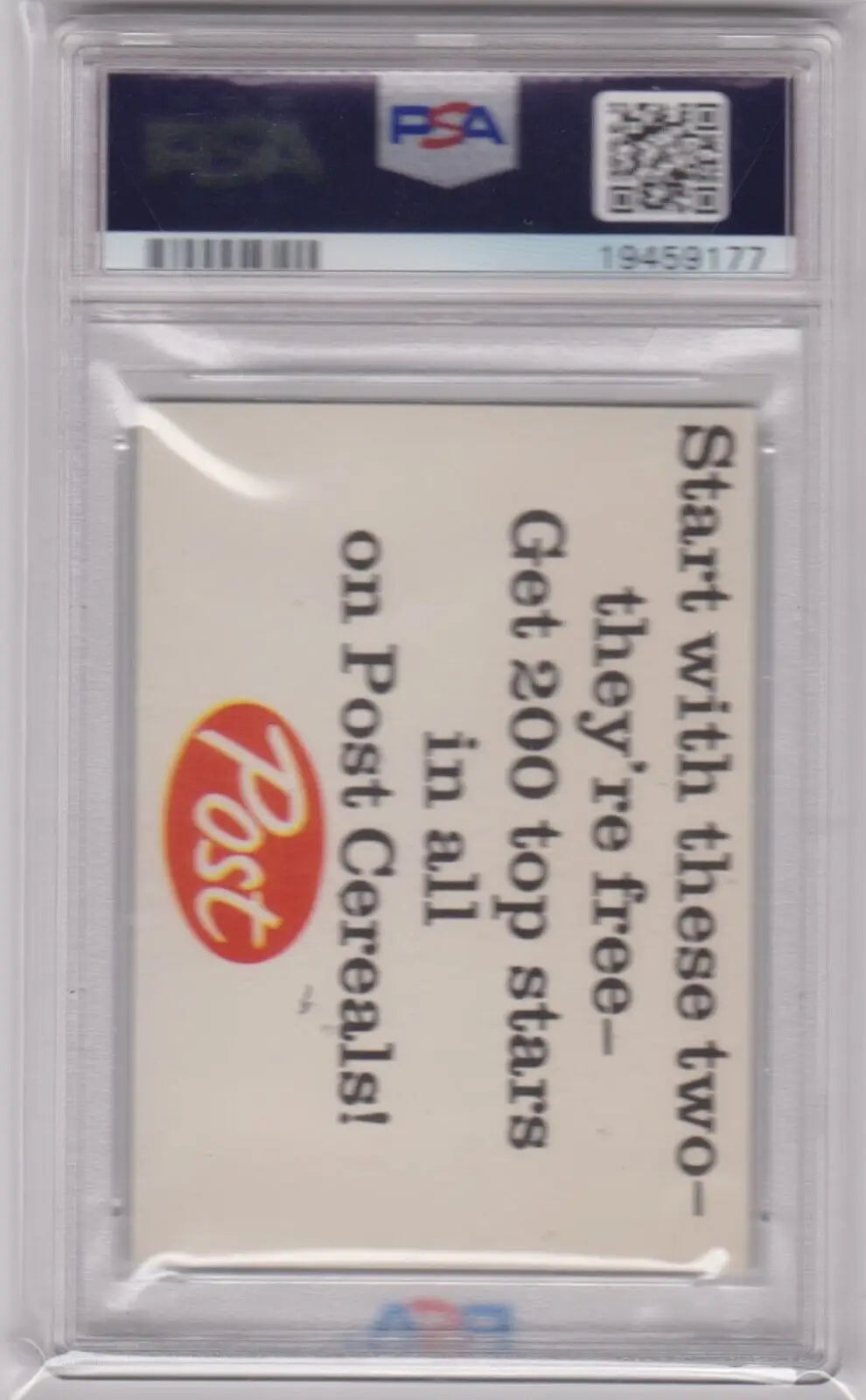 PSA graded Mickey Mantle 1962 Post Cereal card holder from Columbia Hobby with free shipping