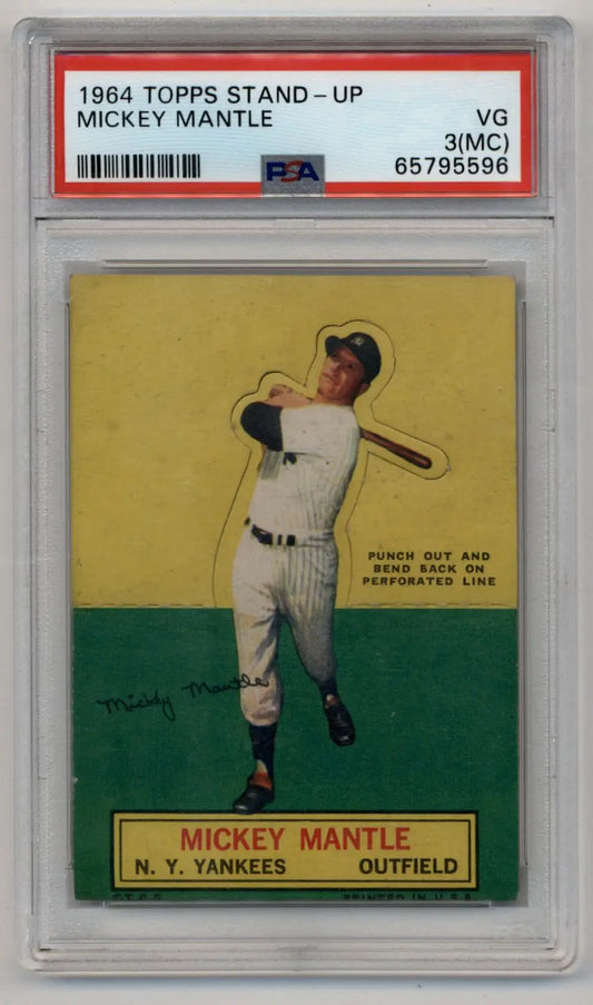 Mickey Mantle 1964 Topps Stand-Up PSA 3 Very Good Yankees outfielder batting card