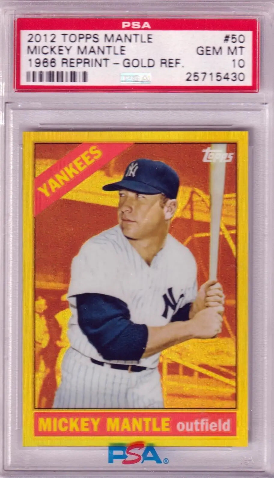 PSA 10 GEM MINT Mickey Mantle 1966 Topps card for single cards at Columbia Hobby