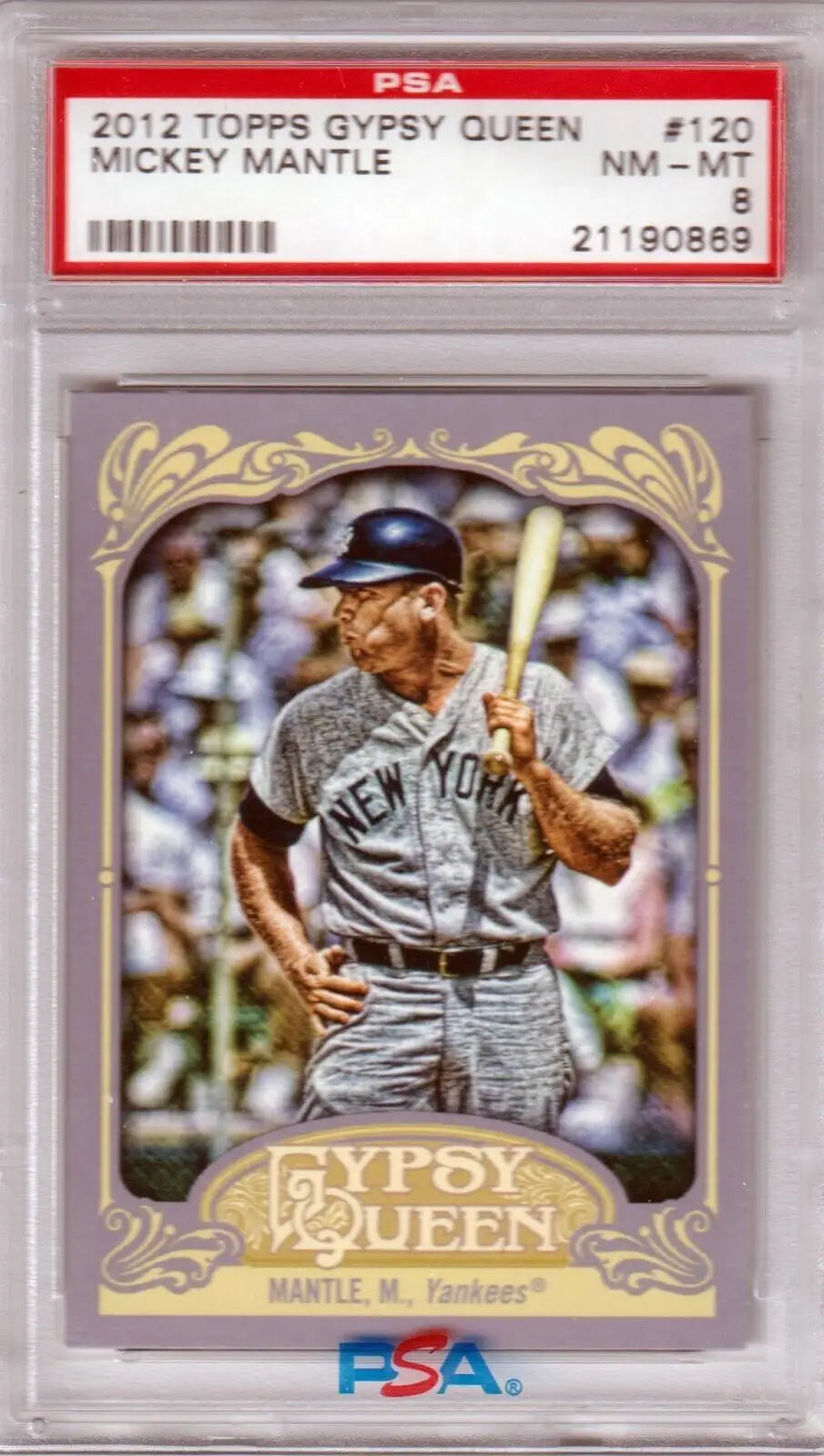 PSA-graded 2012 Topps Gypsy Queen Mickey Mantle Yankees baseball card for single cards