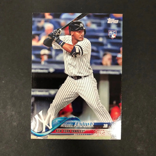 Miguel Andujar Topps 2018 #305 Rookie Card featuring New York Yankees player