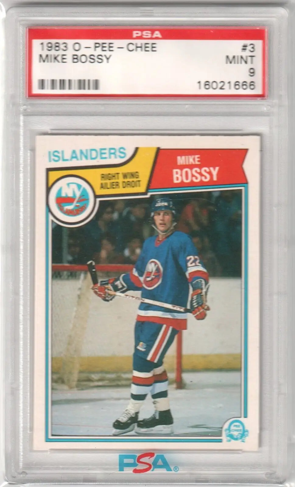 PSA-graded 1983 O-Pee-Chee New York Islanders Mike Bossy card with box free shipping