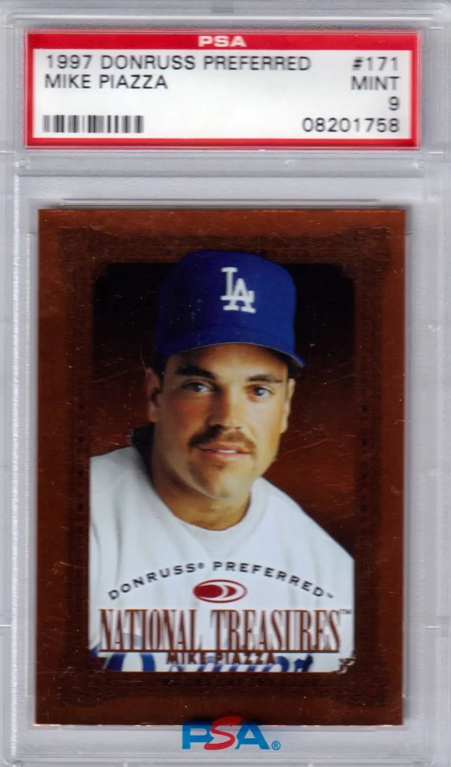 PSA-graded Mike Piazza 1997 Donruss Preferred baseball card from Columbia Hobby