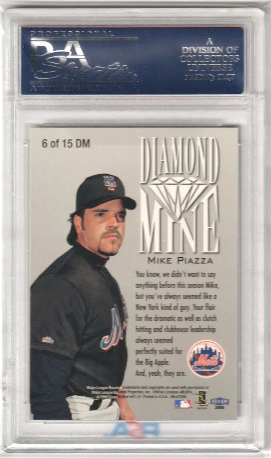 PSA-graded baseball card of Mike Piazza in Mets uniform for single cards at Columbia Hobby