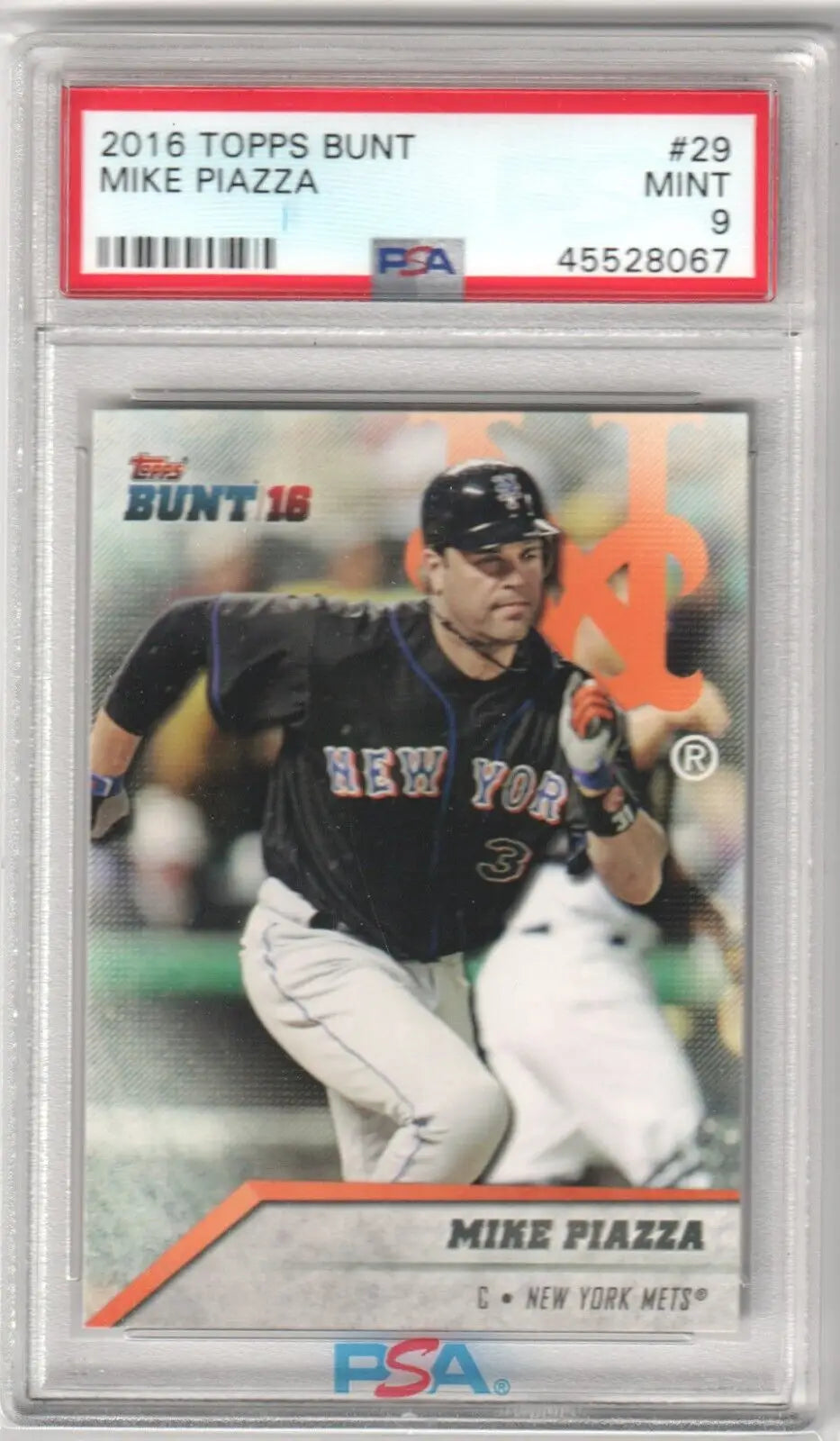 PSA-graded 2016 Topps Bunt Mike Piazza baseball card in case from Columbia Hobby box free shipping