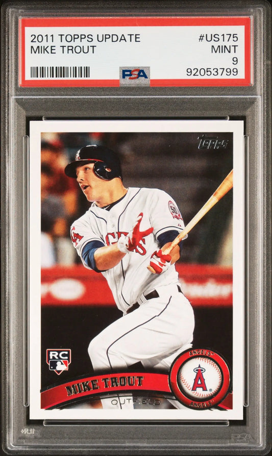 Mike Trout 2011 Topps Update US175 PSA 9 Mint baseball card in pristine condition