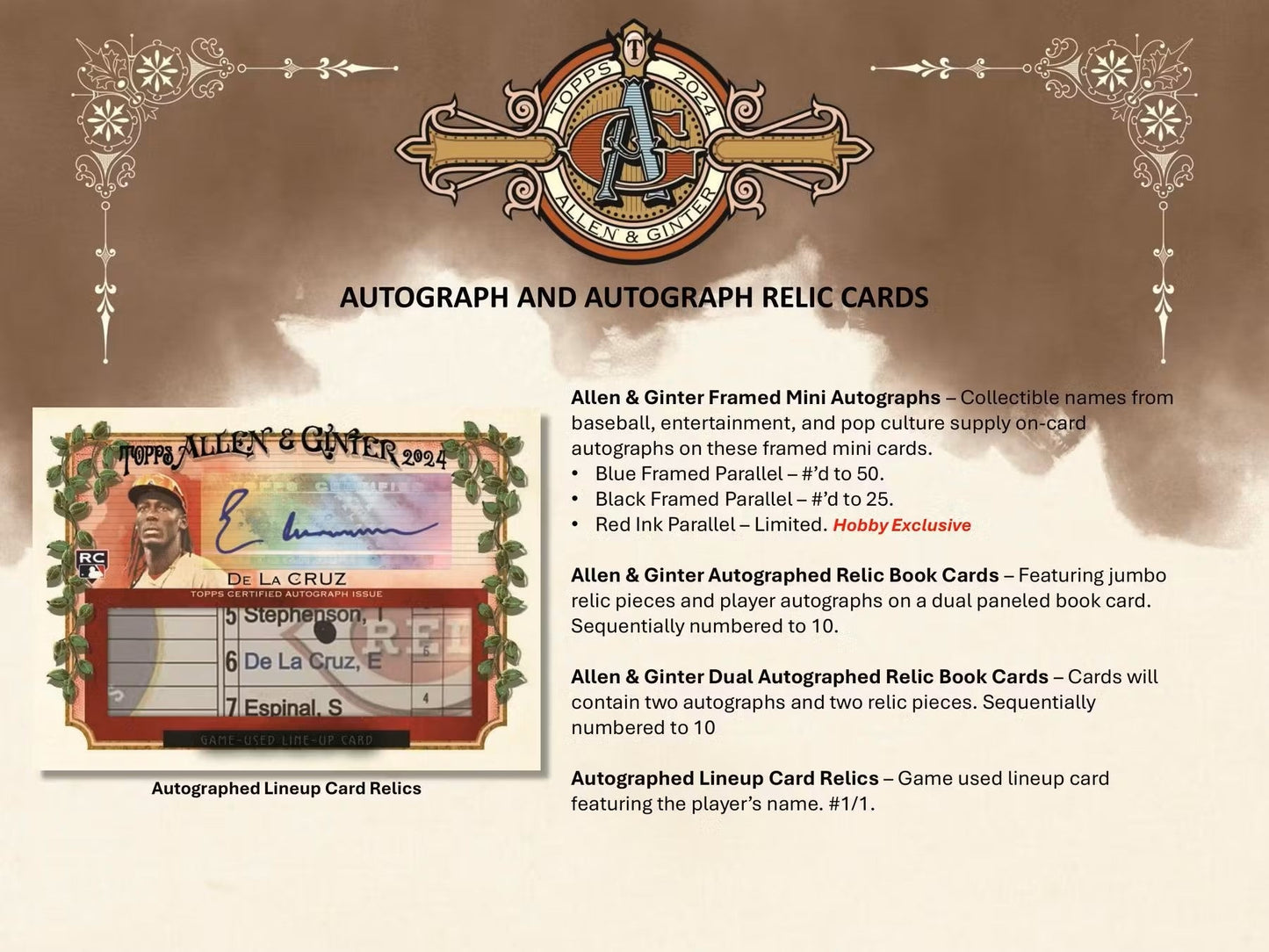 Product information page for Allen & Ginter Baseball 8-Pack Blaster Box with base cards