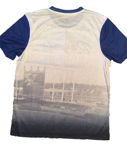 Kansas City Royals officially licensed T-shirt featuring a faded stadium image on back