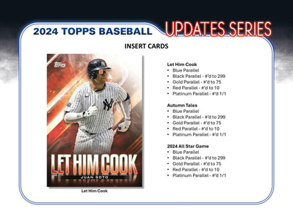 Let Him Cook Baseball card insert from 2024 Topps Update Series Jumbo exclusive