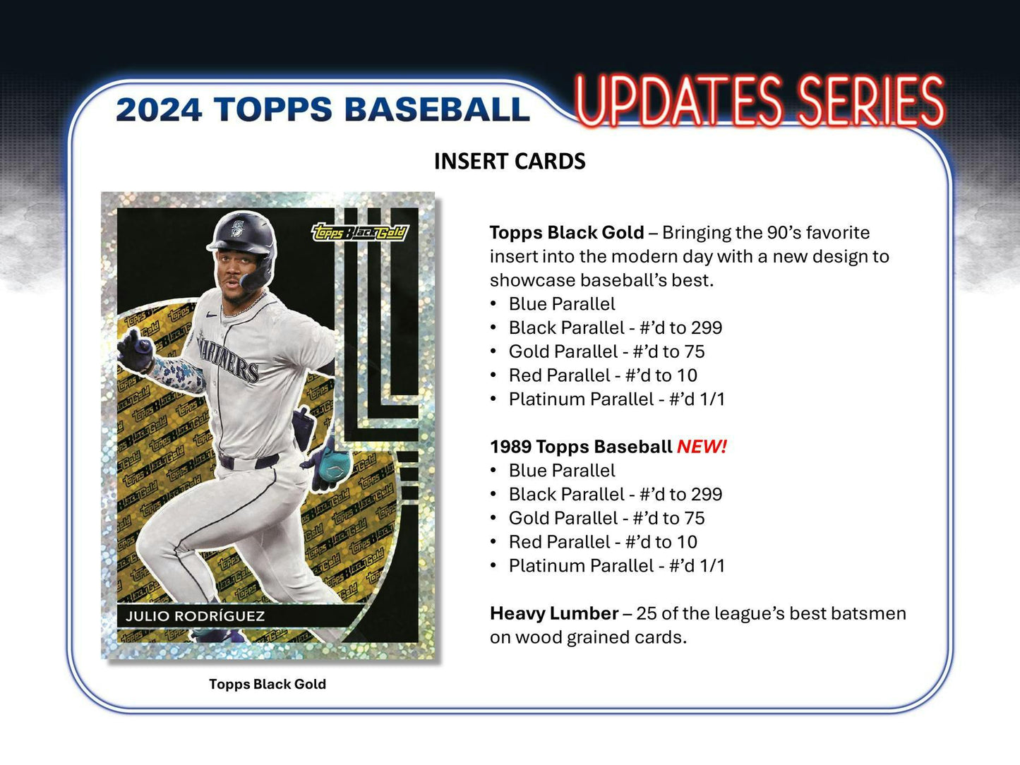 Marketing display card for 2024 Topps Update Series Baseball Jumbo exclusive relic cards