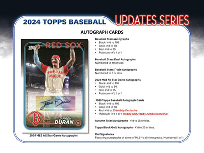 Red Sox player celebrates with arms raised in 2024 Topps Update Series Jumbo exclusive