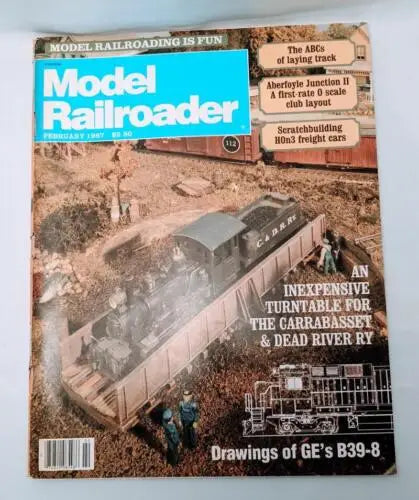 Model Railroader - February 1987 magazine featuring original gloss and B39-8 drawings