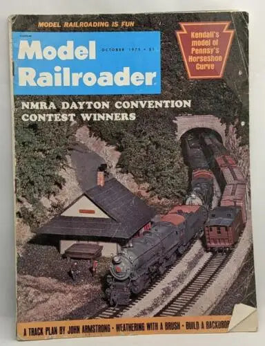 Vintage Model Railroader October 1975 magazine featuring Pennsy’s Horseshoe Curve original gloss