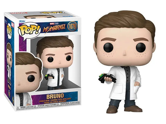 Funko Pop Bruno from Ms. Marvel in lab coat with device perfect for collectors