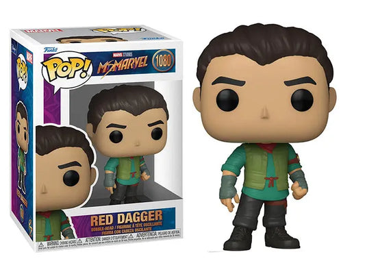 Funko Pop Red Dagger vinyl figure from Ms. Marvel in green jacket and brown pants