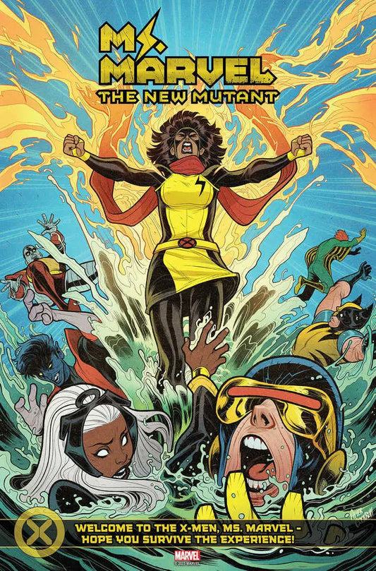 Comic book cover of Ms. Marvel: The New Mutant 1 featuring a superhero in vibrant colors