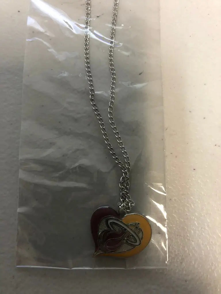 NBA Basketball Swirl Heart Necklace with heart shaped pendant and cartoon team design