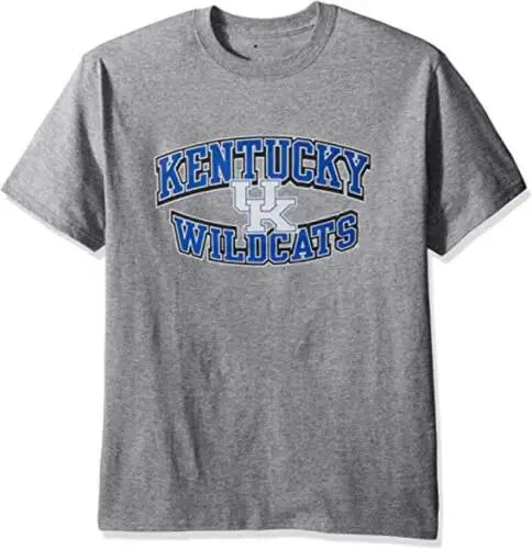 Grey NCAA Kentucky Wildcats Champ Short Sleeve T-Shirt with blue and white logo