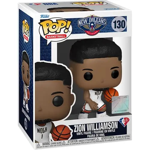 Zion Williamson Funko Pop NBA figure in Pelicans uniform perfect for trading cards collection