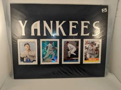 New York Yankees 4 Trading Card Holder Wall Plaque with original gloss display