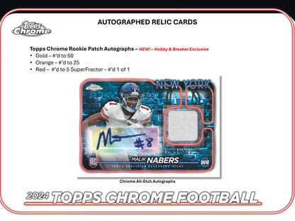 2024 Topps Chrome Football Hobby Box