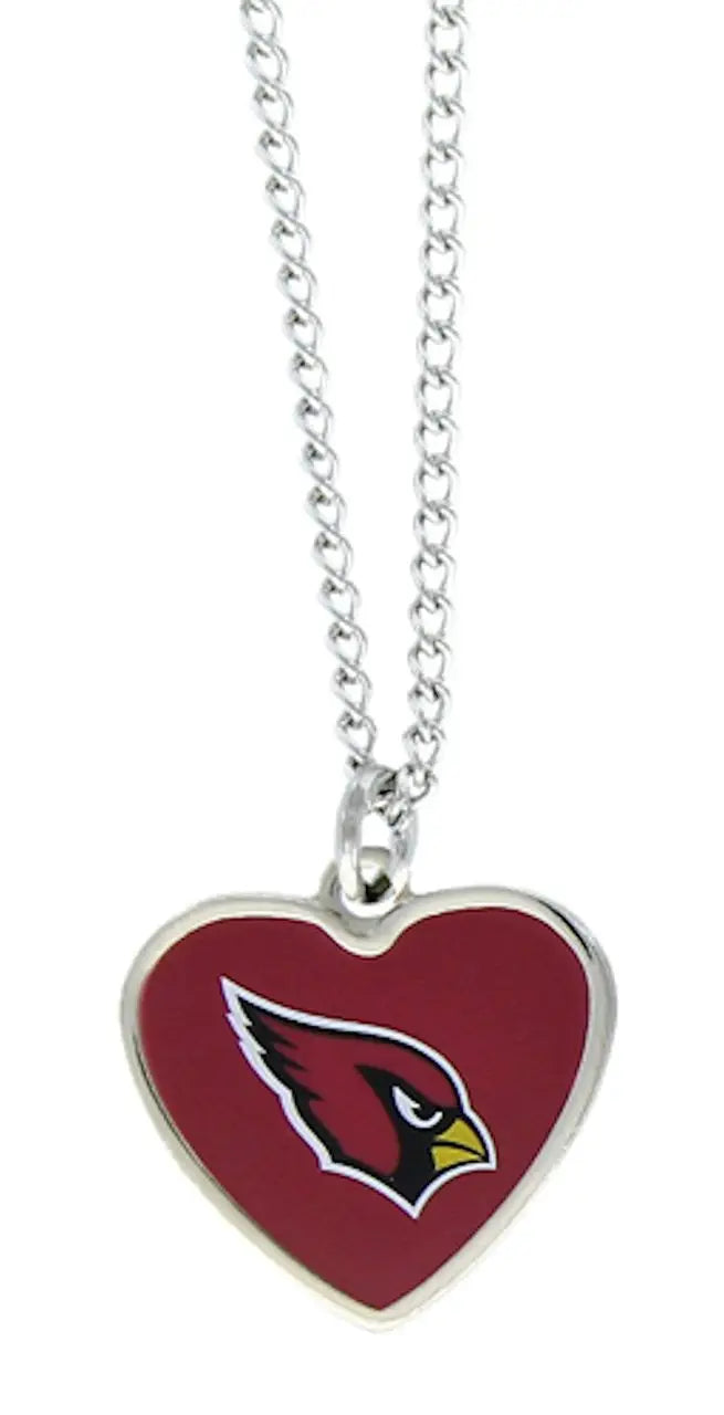 Heart-shaped logo heart pendant featuring the Arizona Cardinals color logo design