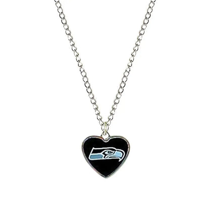 Heart-shaped color logo heart pendant featuring the Seattle Seahawks team logo